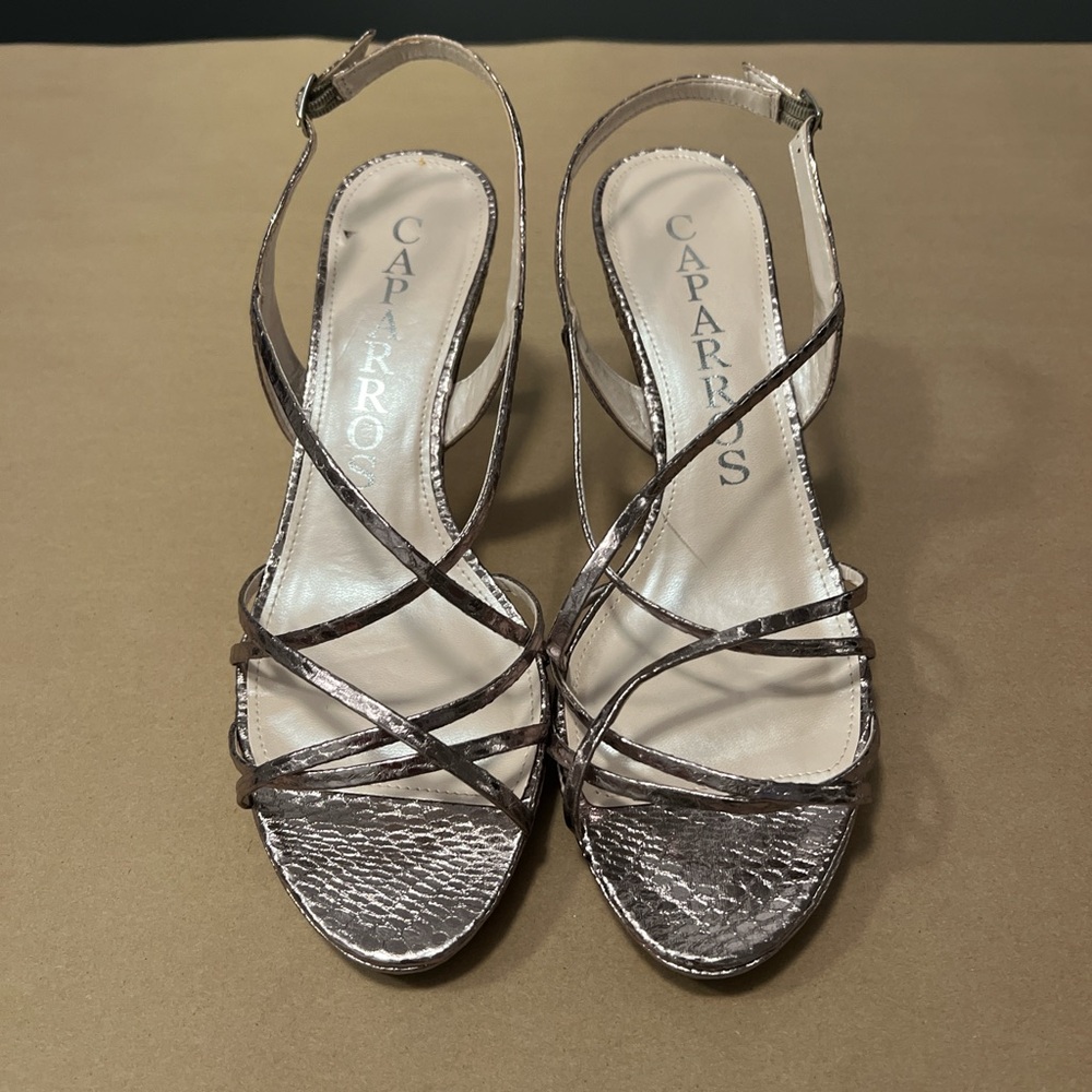 Caparros Women's Strappy Metallic Heels